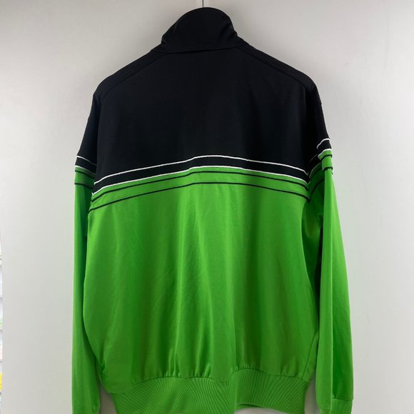 Adidas Men's Black/Lime Green Full Zip Up Windbreak Warm Up Jacket Size XL - Picture 2 of 7